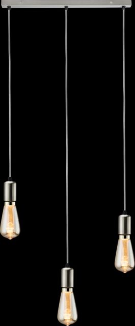Netlighting Knightsbridge CALLA 230V E27 Contemporary 3 Light Bar Pendant Brushed Chrome CALCO3BBC in Grey - image 1