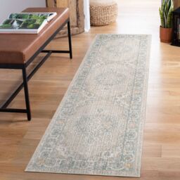 Desire Rugs Maia Washable Orchid Floral Traditional Area Rug Non-Slip -Living Room in Beige - Size: 60 cm x 220 cm - thumbnail 5