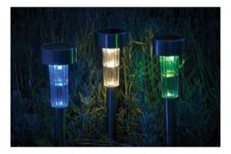 Luxform Solar Fuego Garden Spike Stainless Steel 24Pk in Silver - thumbnail 2