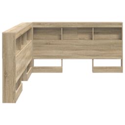 Berkfield Home Storage Headboard with Shelf with Headboard with Storage Sonoma oak 150 cm Melamine in Brown - thumbnail 6