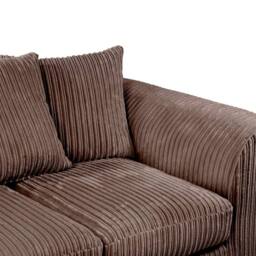 LUXURY LIFE Declan Jumbo Cord Fabric Sofa Set in Chocolate - thumbnail 2