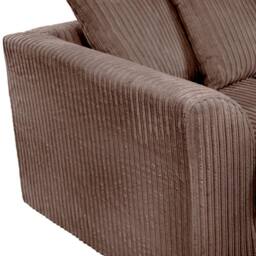 LUXURY LIFE Declan Jumbo Cord Fabric Sofa Set in Chocolate - thumbnail 3