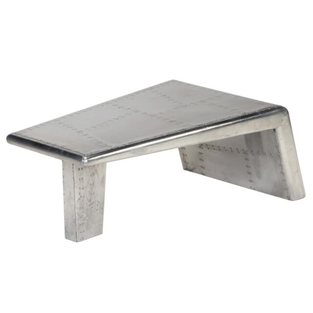 Berkfield Home Aviator Coffee Table Aluminium Vintage Aircraft Airman Style in Silver - image 1