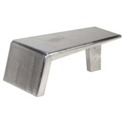 Berkfield Home Aviator Coffee Table Aluminium Vintage Aircraft Airman Style in Silver - thumbnail 2