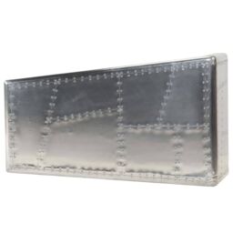 Berkfield Home Aviator Coffee Table Aluminium Vintage Aircraft Airman Style in Silver - thumbnail 4