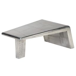Berkfield Home Aviator Coffee Table Aluminium Vintage Aircraft Airman Style in Silver - thumbnail 1