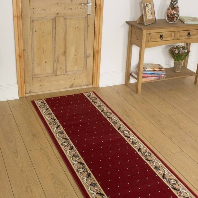 runrug Hallway Carpet Runner Rug - Soft & Comfy, 9mm - 'Pin Dot' in Red - Size: 70 cm x 150 cm - image 1
