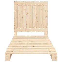Berkfield Home Bed Frame without Mattress with Headboard 90x200 cm Solid Wood in Brown - thumbnail 5