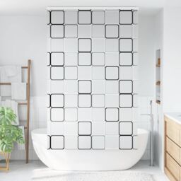 Berkfield Home Shower Roller Blind with Cassette 130x240 cm Fabric Width 126 cm in Black - thumbnail 2
