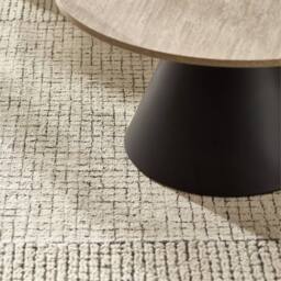 Cheshire Torrance Modern Table Set in Travertine Effect & Black - thumbnail 7