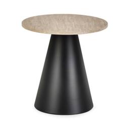Cheshire Torrance Modern Table Set in Travertine Effect & Black - thumbnail 3