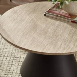 Cheshire Torrance Modern Table Set in Travertine Effect & Black - thumbnail 8