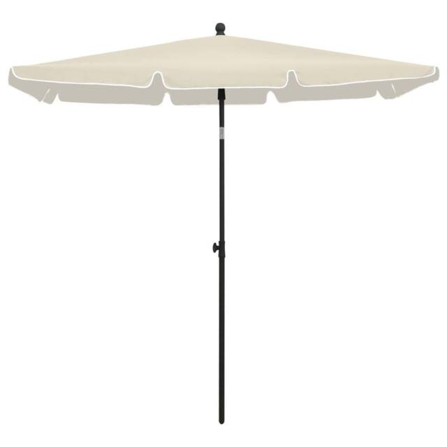 Berkfield Home Garden Parasol with Pole 210x140 cm Sand in Beige - image 1