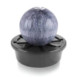 Primrose Echo Falls Marble Sphere Fountain LEDs Grey Round Water Feature 50cm in Dark Grey - thumbnail 2