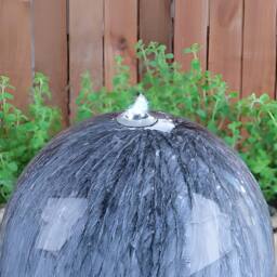 Primrose Echo Falls Marble Sphere Fountain LEDs Grey Round Water Feature 50cm in Dark Grey - thumbnail 4
