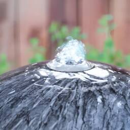 Primrose Echo Falls Marble Sphere Fountain LEDs Grey Round Water Feature 50cm in Dark Grey - thumbnail 3