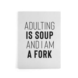 "Artery8 Adulting Is Soup & I Am A Fork Joke Funny Canvas Wall Art Print in White - Size: W24"" x H32""" - thumbnail 1