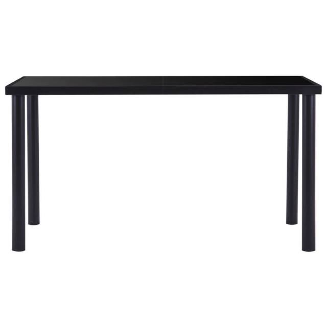 Berkfield Home Dining Table Black 140x70x75 cm Tempered Glass - Size: 140 x 70 x 75 cm - image 1