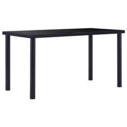 Berkfield Home Dining Table Black 140x70x75 cm Tempered Glass - Size: 140 x 70 x 75 cm - thumbnail 2