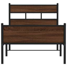 Berkfield Home Bed Frame without Mattress Brown Oak 100x190 cm Engineered Wood - thumbnail 4