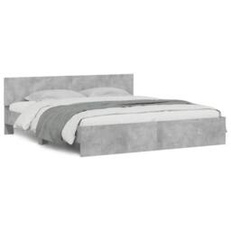 Berkfield Home Durable Bed Frame with LED without Mattress Concrete Grey 200x200 cm - thumbnail 5
