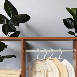 Rafaelo Mobilia Small Open Wardrobe With Wheels Walnut Brown - thumbnail 4