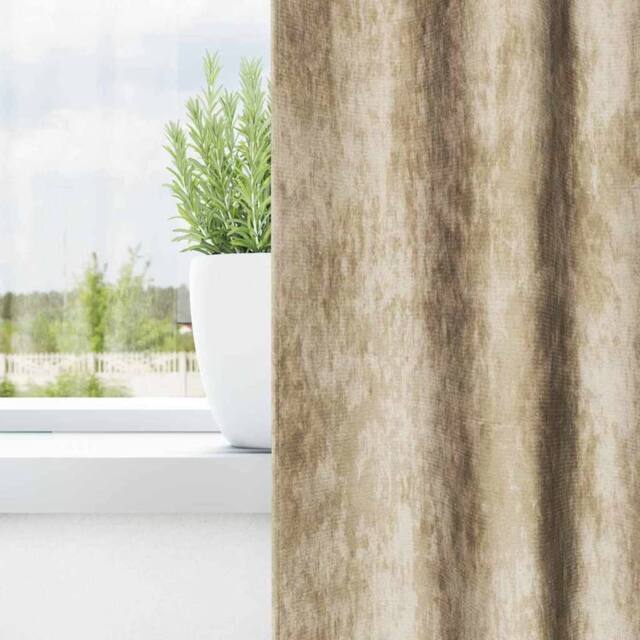 Berkfield Home Velvet Curtains 2 pcs with Eyelets Cream 175x140 cm - image 1