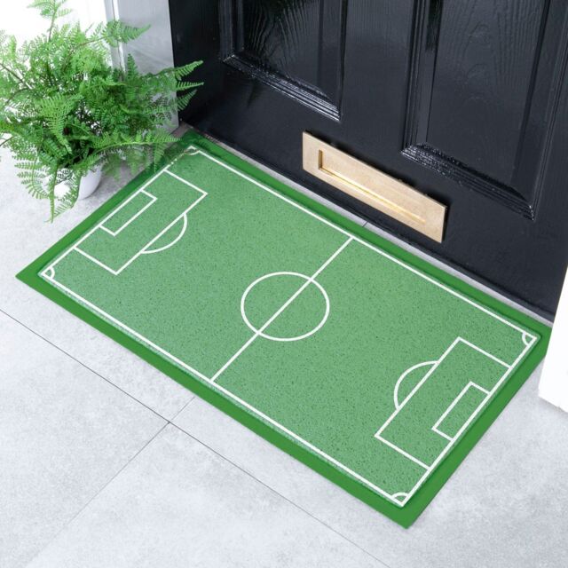 Artsy Mats Football Pitch Doormat (70 x 40cm) in White - Size: 40 cm x 70 cm - image 1