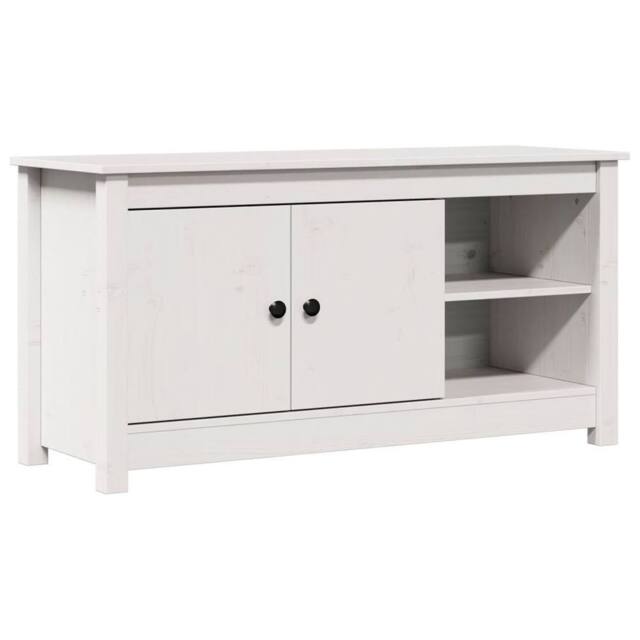 Berkfield Home TV Cabinet White 103x36.5x52 cm Solid Wood Pine - image 1