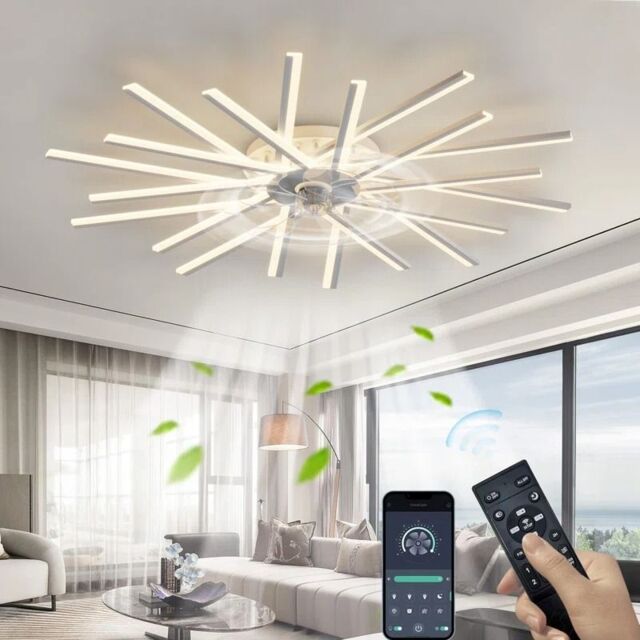 Garwarm Dimmable Reversable Ceiling Fan with LED Lights, Remote Control in White - image 1