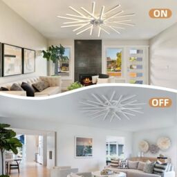 Garwarm Dimmable Reversable Ceiling Fan with LED Lights, Remote Control in White - thumbnail 6