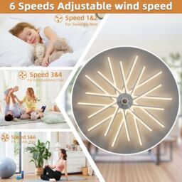 Garwarm Dimmable Reversable Ceiling Fan with LED Lights, Remote Control in White - thumbnail 9