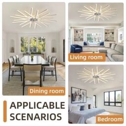 Garwarm Dimmable Reversable Ceiling Fan with LED Lights, Remote Control in White - thumbnail 5