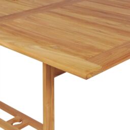 Berkfield Home 9 Piece Garden Dining Set Solid Teak Wood in Brown - thumbnail 4