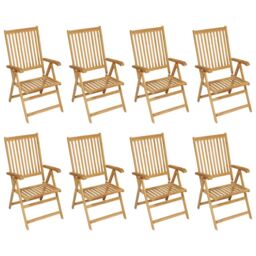 Berkfield Home 9 Piece Garden Dining Set Solid Teak Wood in Brown - thumbnail 5