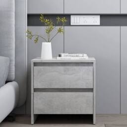Berkfield Home Elegant Bedside Cabinet Concrete Grey 45x34.5x44.5 cm Engineered Wood - thumbnail 2