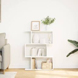 Berkfield Home Room Divider Bookcase 3-Tier White 70x24x97 cm Engineered Wood - Size: 70 x 24 x 97 cm - thumbnail 3
