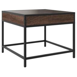 Berkfield Home Coffee Table with Infinity LED Brown Oak 50x50x41 cm - Size: 50 x 50 x 41 cm - thumbnail 8