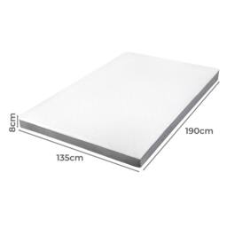 Lavio Double Mattress Topper Memory Foam Ergonomic Dual Layer Hotel Quality in White - thumbnail 4