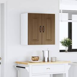 Berkfield Home Kitchen Wall Cabinet Kalmar Brown Oak Engineered Wood - thumbnail 2