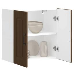Berkfield Home Kitchen Wall Cabinet Kalmar Brown Oak Engineered Wood - thumbnail 4