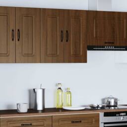 Berkfield Home Kitchen Wall Cabinet Kalmar Brown Oak Engineered Wood - thumbnail 1