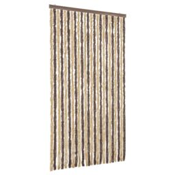 Berkfield Home Fly Curtain Dark Brown & Beige 100x220 cm Chenille - thumbnail 2