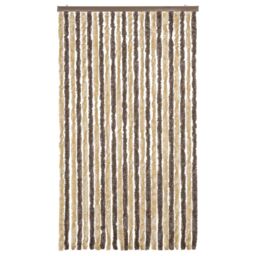 Berkfield Home Fly Curtain Dark Brown & Beige 100x220 cm Chenille - thumbnail 3