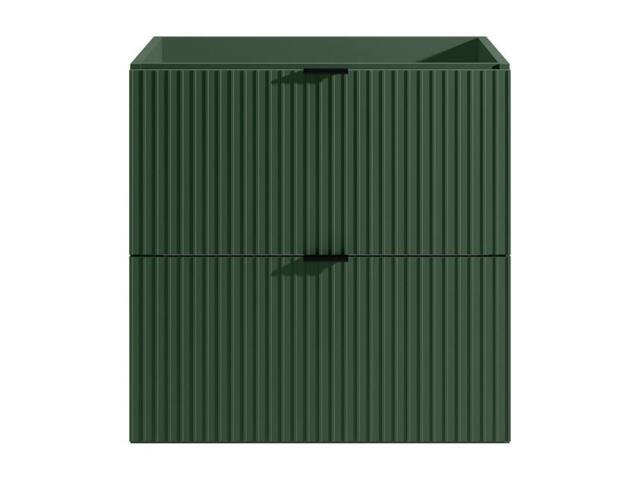 Vente-unique Striped Wall-Hung Vanity Unit - Matt Green - 60 Cm - ZEVINI - image 1