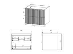Vente-unique Striped Wall-Hung Vanity Unit - Matt Green - 60 Cm - ZEVINI - thumbnail 6