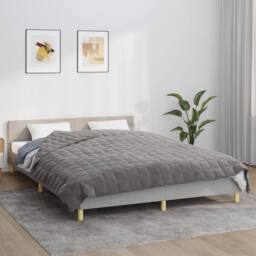 Berkfield Home Weighted Blanket Grey 220x235 cm King 15 kg Fabric - thumbnail 2