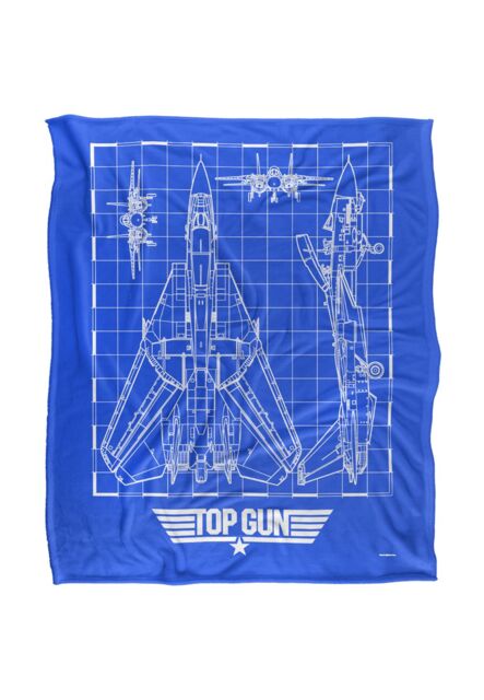 TOP GUN Plane Blueprint Silky Touch Super Soft Throw Blanket 152 X 127 cm in White - image 1