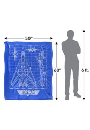 TOP GUN Plane Blueprint Silky Touch Super Soft Throw Blanket 152 X 127 cm in White - thumbnail 5