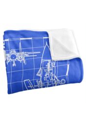 TOP GUN Plane Blueprint Silky Touch Super Soft Throw Blanket 152 X 127 cm in White - thumbnail 3